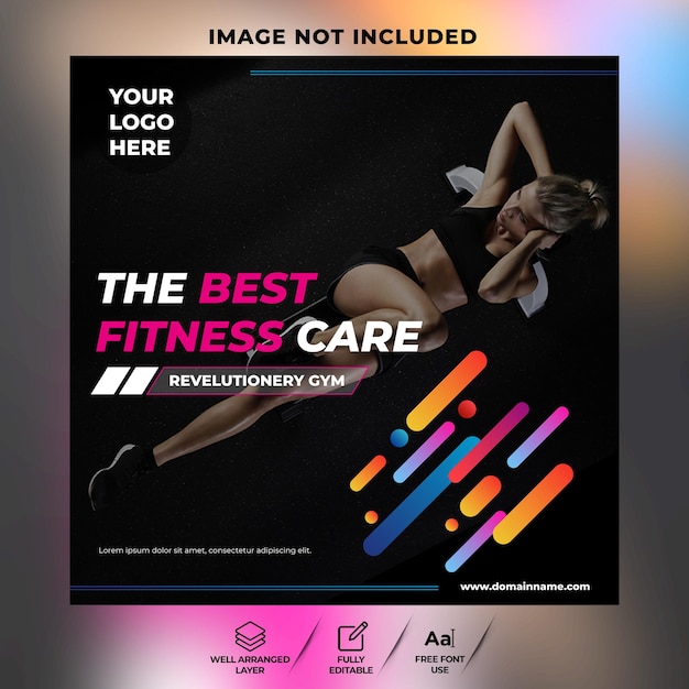 Vector a poster for the best fitness care