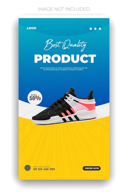 a poster for best product with a blue background