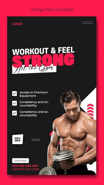 a poster for a bodybuilder shows a man and the words strength and strength