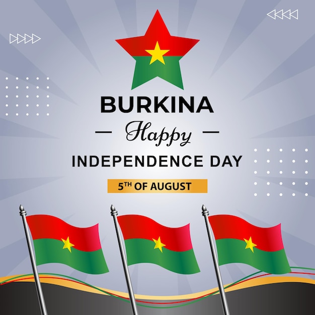 A poster burkina happy independence day on it