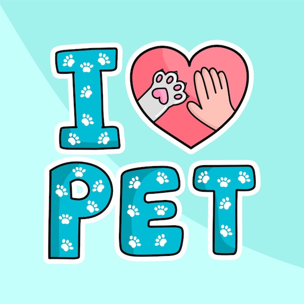 Poster card banner I love pet