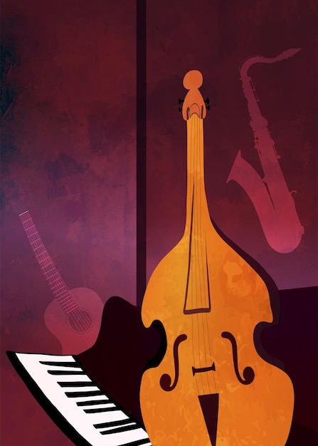 Poster or card or flyer concert festival live jazz or blues music event Cover band or Banner