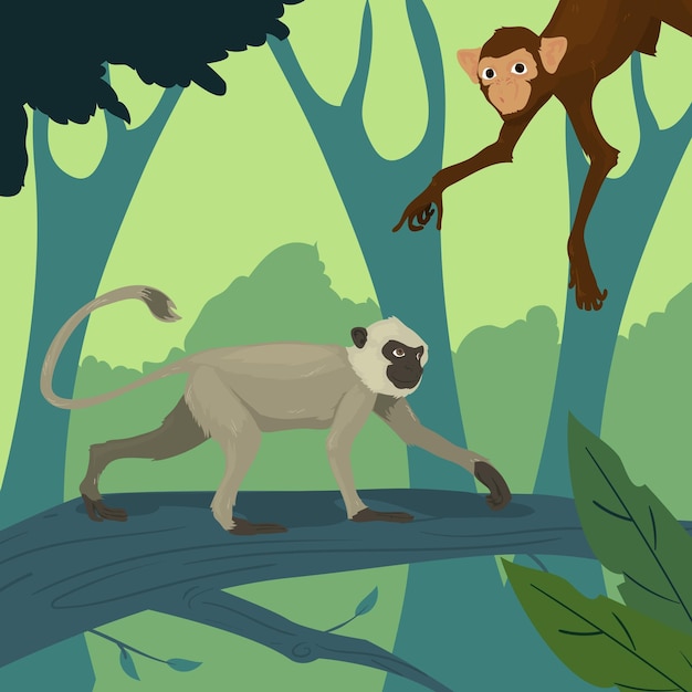 Poster of chimpanzee and capuchin monkey