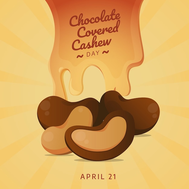 A poster for a chocolate covered cashew day.