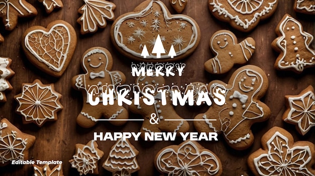 Vector a poster for christmas cookies with the words merry christmas on it