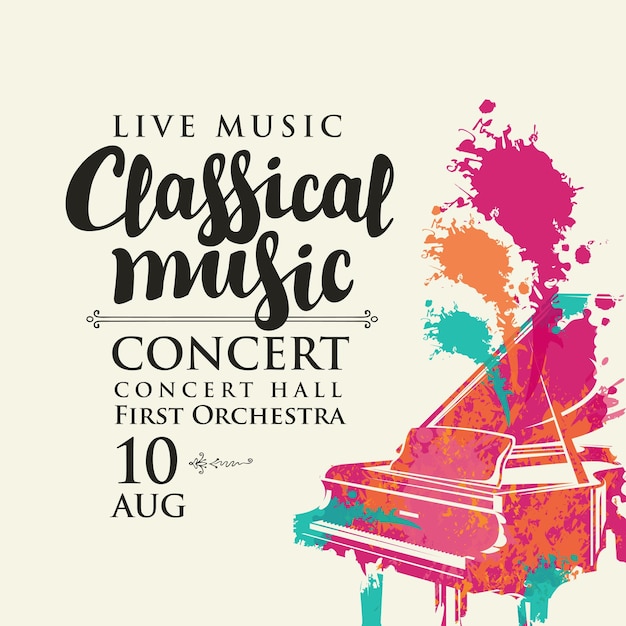 Vector poster for classical music concert