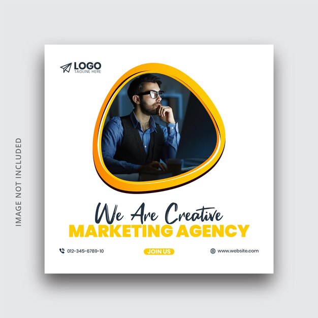 A poster for a company called we are creative marketing agency.