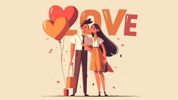 Vector a poster for a couple with love