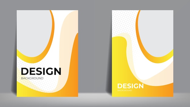 poster cover or banner background with yellow abstract shapes vertical design vector illustration