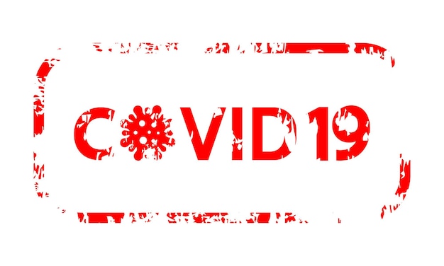 Poster Covid 19 on an isolated background Vector illustration of red color with Covid 19