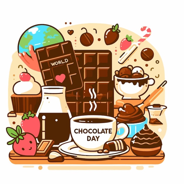 a poster of a cup of chocolate with the words chocolate day on it