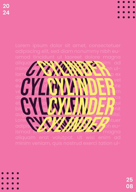 Poster Cylinder Typography Text