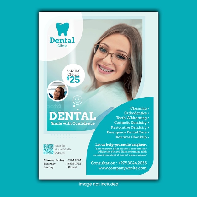 Vector a poster for dental dental care for a dental clinic