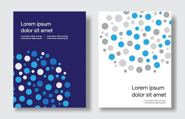 Poster design vector with blue dots modern abstract shapes