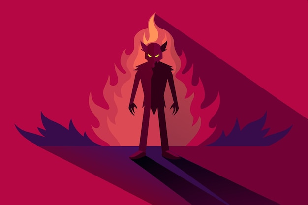 Vector a poster for a devil with a red background and a red background with a red background