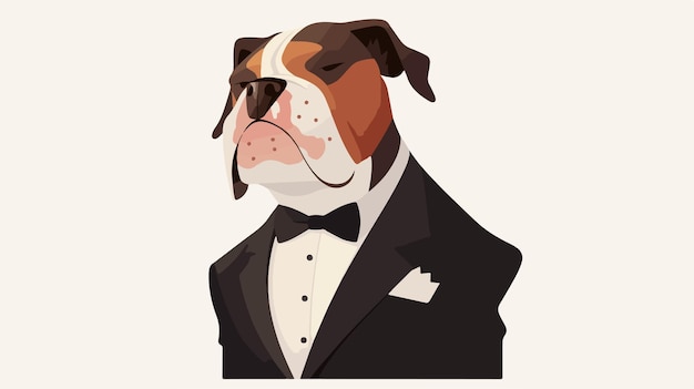 a poster for a dog called a dog with a tuxedo on it