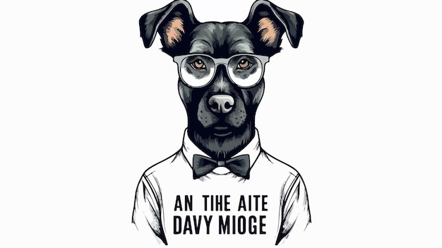 a poster of a dog with a shirt that saysan an an an an an  an  on it