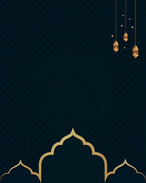 Vector a poster for eid mubarak with gold text and a dark background