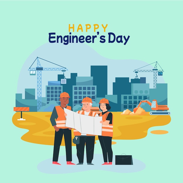 Vector a poster for an engineer day day day day