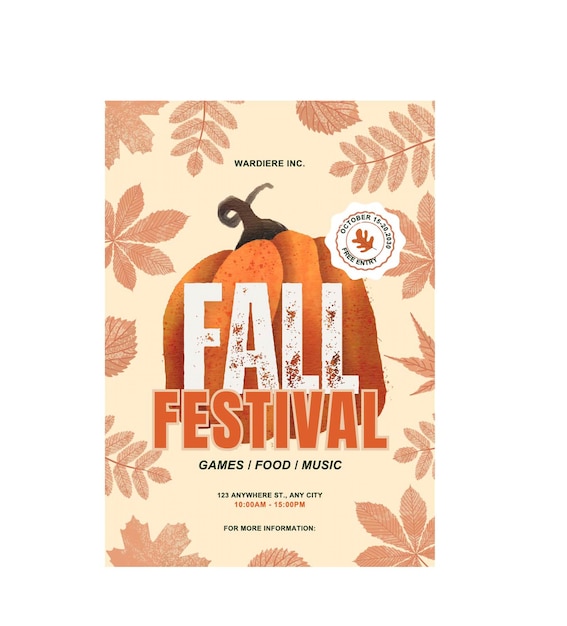 Vector a poster for fall festival is displayed on a white background