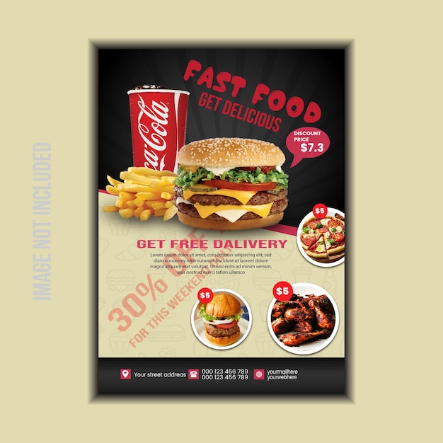 Vector a poster for fast food and fast food and restaurant flyer template premium vector