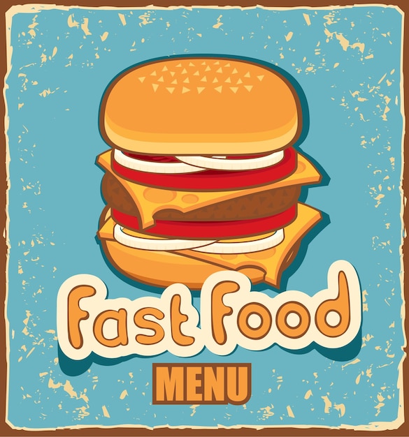 a poster for fast food with the words fast food menu on it