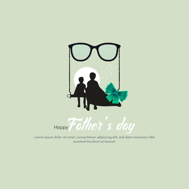 A poster for a father's day with glasses hanging from it