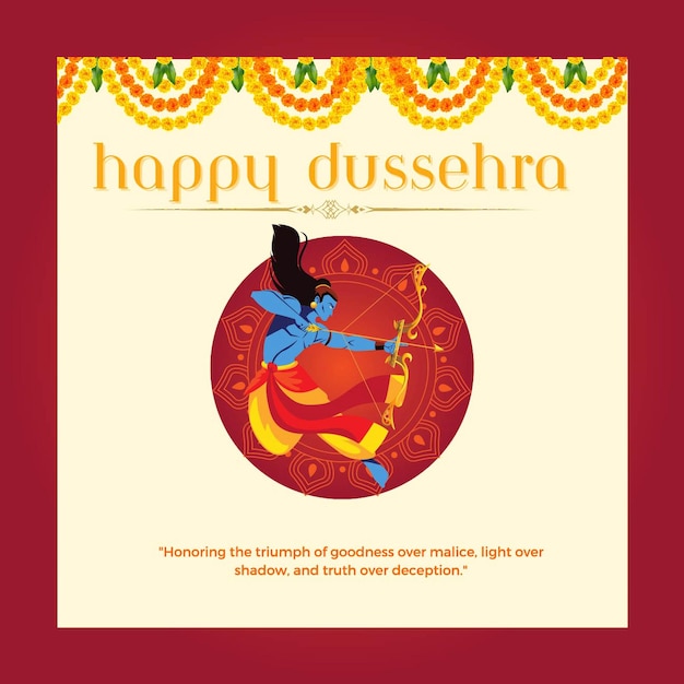 a poster for a festival called happy Dussehro