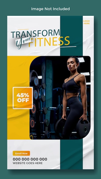 Vector a poster for a fitness center with a woman doing exercise