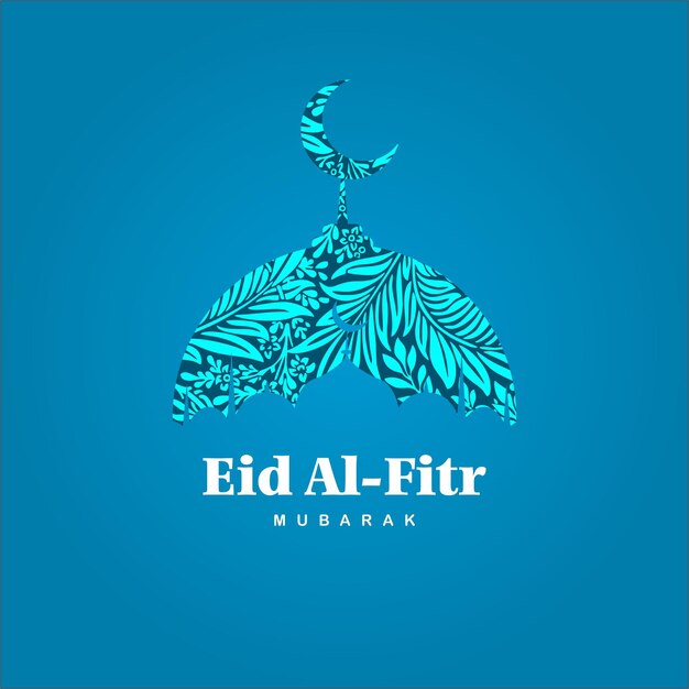 Vector poster flayer eid mubarak background blue