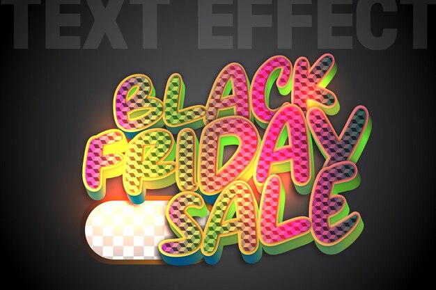 Vector a poster for a friday sale with colorful neon lights