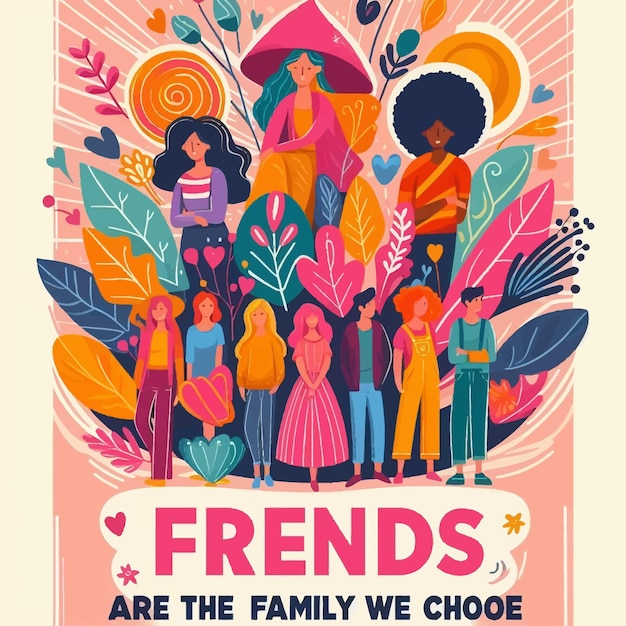 a poster for friends are the family we choose