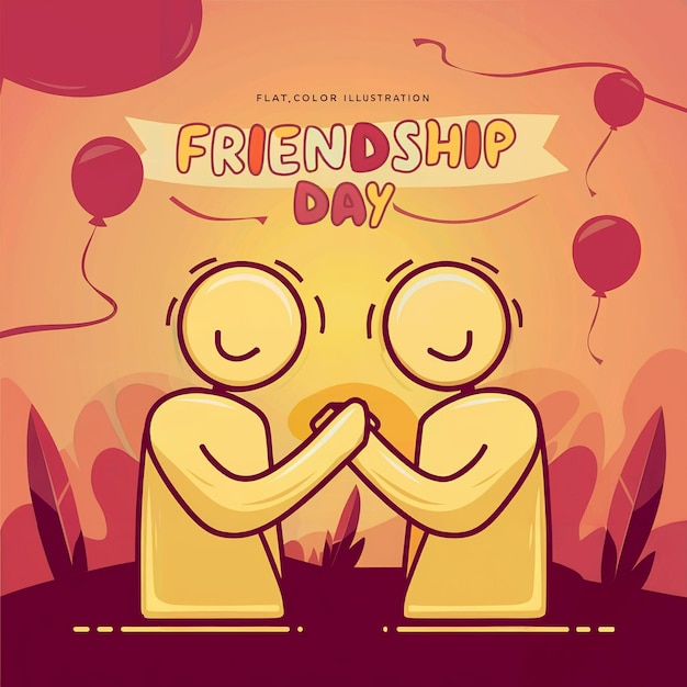 a poster for friendship day with a friend saying friendship day