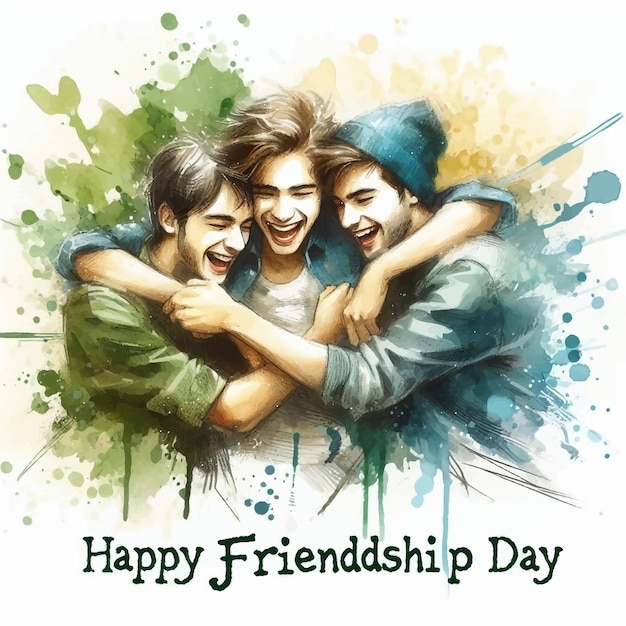 a poster for friendship day with friends hugging