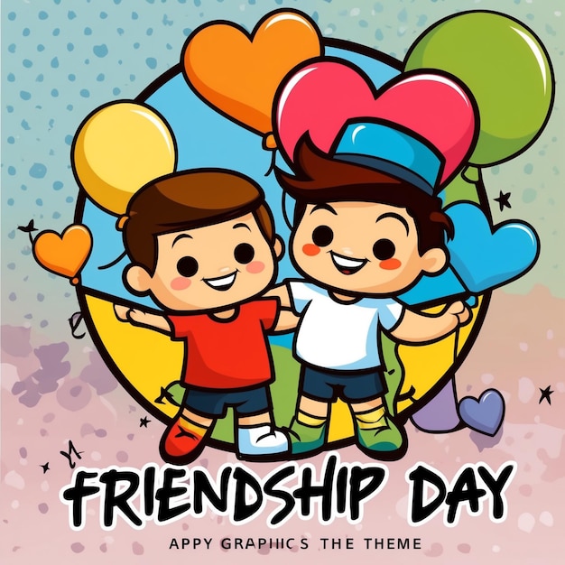 a poster for friendship day with a happy friendship day