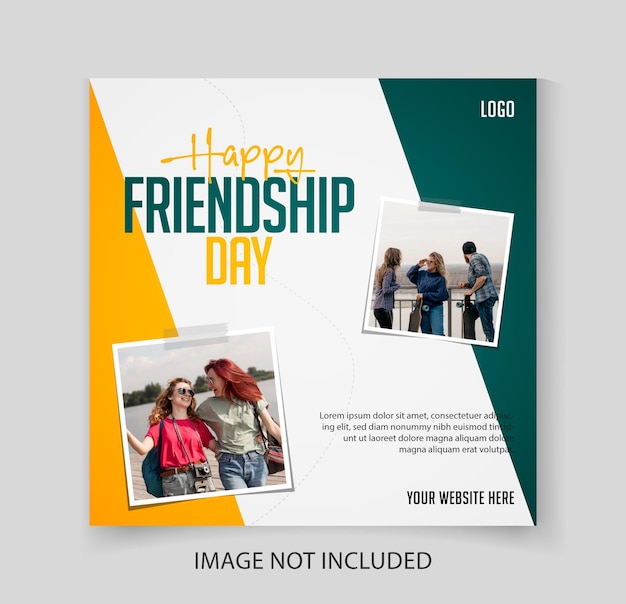 a poster for Friendship Day with a picture frames