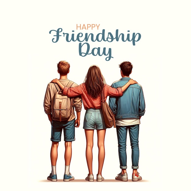 a poster for friendship day with two people looking at each other