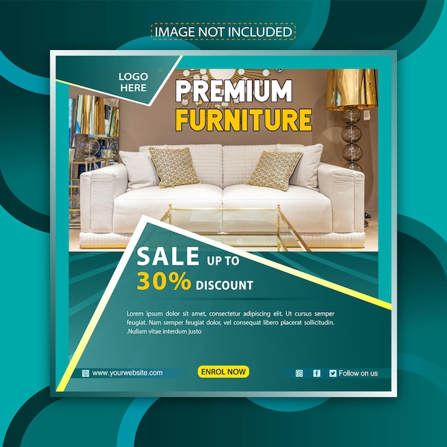 A poster for a furniture store that says premium furniture.