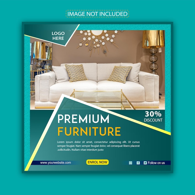 A poster for a furniture store that says premium furniture.