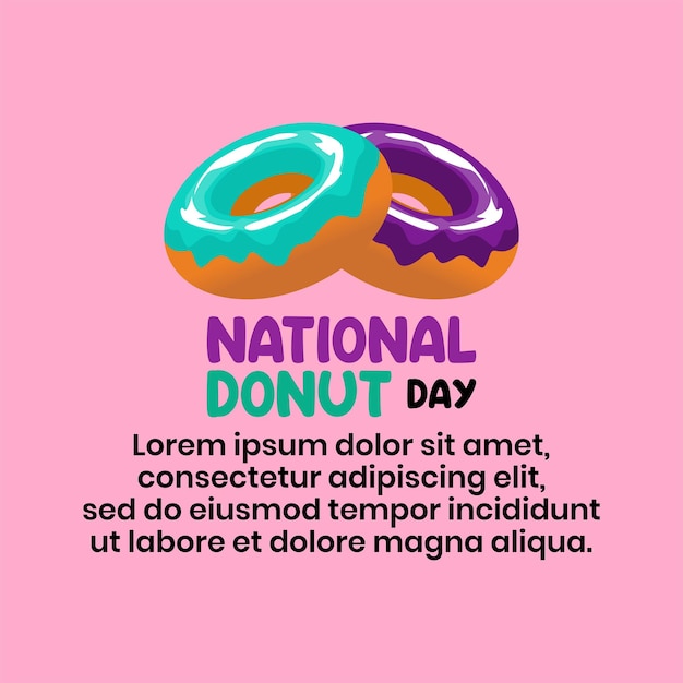 Vector a poster of a girl with a donut that says national day