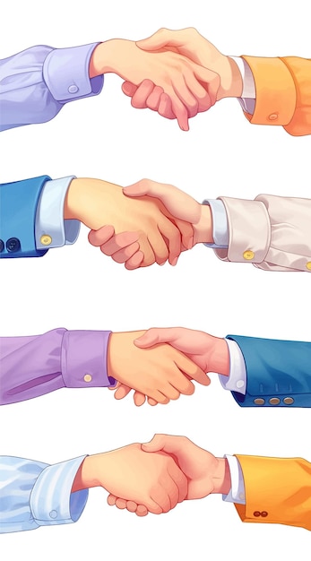 Vector a poster of a group of people shaking hands with one that says  handshake