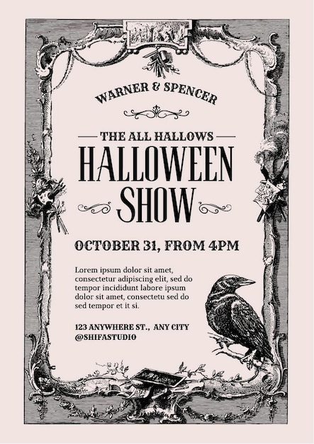 A poster for Halloween party show