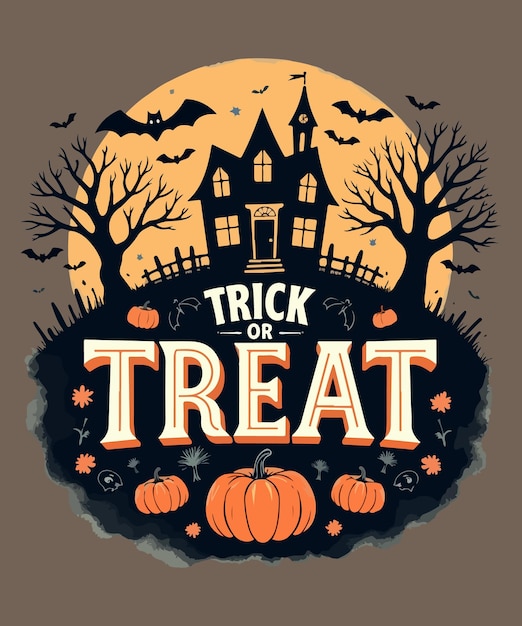 Vector a poster for halloween or treat for halloween or halloween