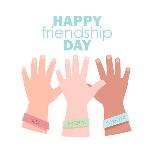 a poster for happy friendship day with hands and hands