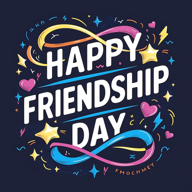 a poster for happy friendship day with hearts and hearts