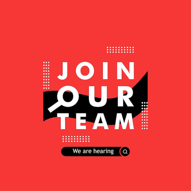 Vector poster hiring or recrutment in social media