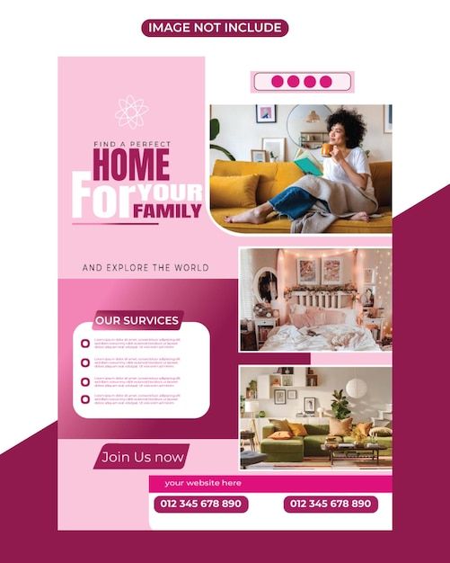 Vector a poster for home is titled home for families