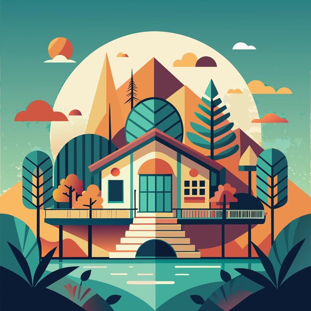 Vector a poster for a house that says  welcome to the mountains