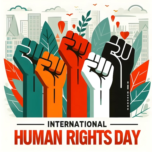 a poster for human rights day in the city