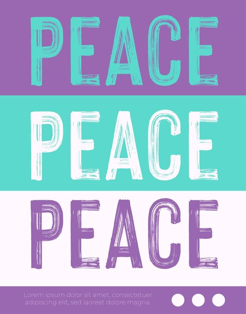 Vector poster illustration with peace text